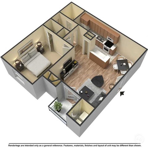 A2 | 1 Bed / 1 Bath | 663 Sq Ft
